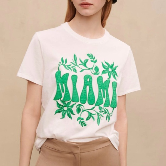 Maje Parisian Chic Miami Short Sleeve Tee - Picture 2 of 14